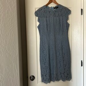 Fashion Cornflower Blue Lace Dress